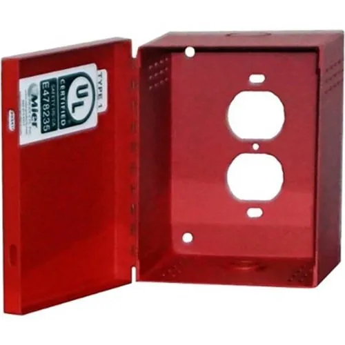 Mier BW-250RUL Transformer Cover with Hinged Screw, UL Listed, Red