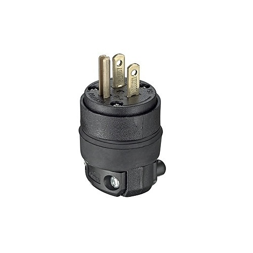 Leviton 515PR Power Plug, 15A, 125 Volt, NEMA 5-15P, 2-Pole