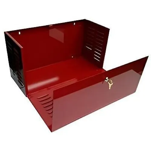 Mier BW-BATTBOX17G Box with Lock, 17W x 8H x 8D, UL Listed, NEMA 1, Gray