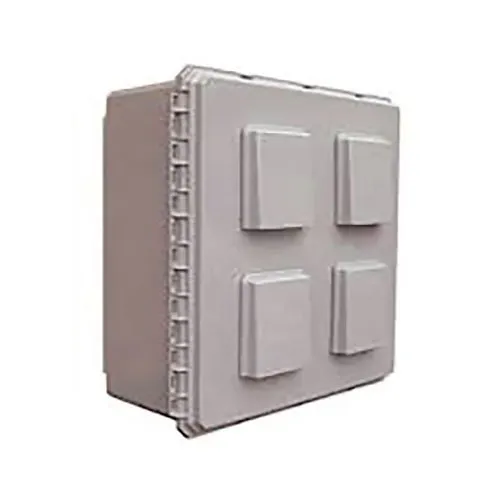 Mier BW-FC16147-12V NEMA Type 3R Outdoor Polycarbonate Electrical Enclosure with Thermostat and 12V Fan, Solid Door, 16" 14" 7", Gray