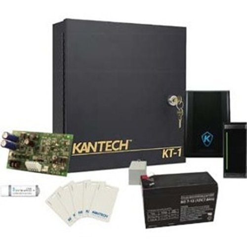 Kantech EK-1M-MTSG Access Control Expansion Kit, 5-Piece, (1) KT-1-M Controller, (1) KT-SG-MT Reader, (1) KT-PTC1640UG Transformer, (1) KT-PS4085 12V DC Power Supply, (1) KT-BATT-12 Battery