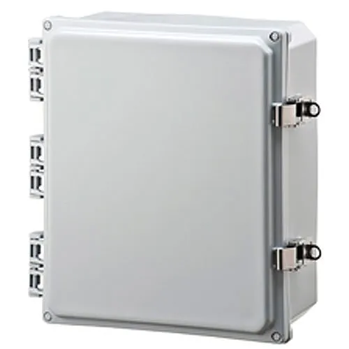 Mier BW-SL12104 NEMA Rated Outdoor Polycarbonate Electrical Enclosure, UL Listed, Solid Door, 12" 10"x 4", Gray