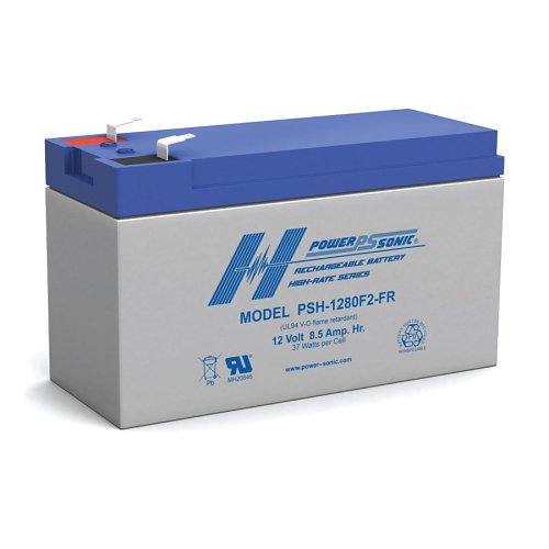 Power Sonic PSH-12100F2-FR PSH Series 12V, 8.5Ah High-Rate Flame Retardant Rechargeable SLA Battery, F2 Terminals