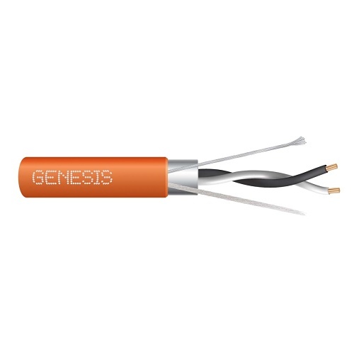 Genesis 33202103 22/1-Pair Stranded Shielded RS485 Cable, Plenum, CMP, FT6, 1000' (304.8 m) Reel-in-a-Box, Orange