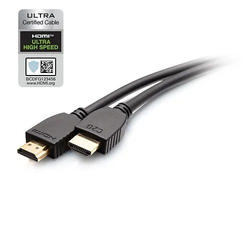 C2G C2G10410 Plus Series Ultra High Speed HDMI Cable with Ethernet, In-Wall CL2 Rated, 3', 60Hz, M/M, Black