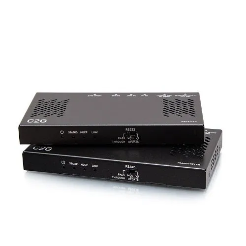 C2G C2G30026 HDMI HDBaseT RS232 and IR over Cat Extender Box Transmitter to Box Receiver, 18Gbps, 4K 60Hz, Commercial