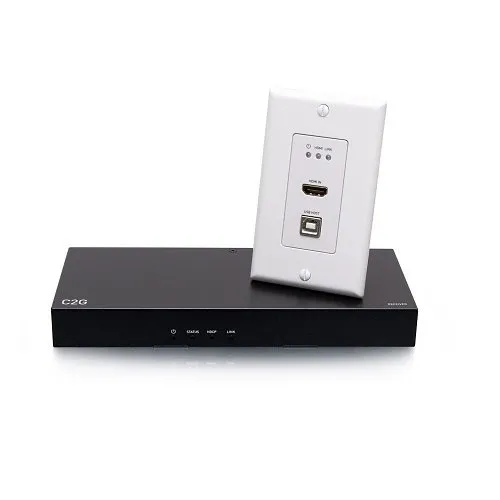 C2G C2G30030 4K HDMI HDBaseT USB and RS232 Wall Plate Transmitter to Receiver