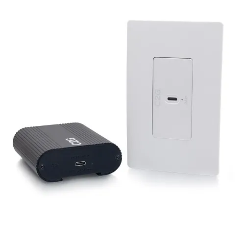 C2G C2G54267 Superbooster 1-Port USB over CAT6a Wall Plate to Box Extender, Kit