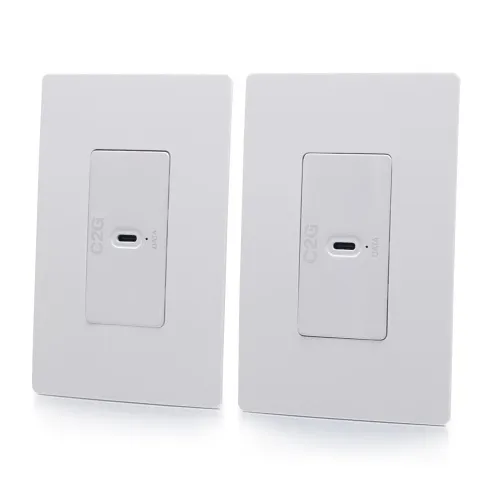 C2G C2G54268 Superbooster 1-Port USB Over CAT6a Wall Plate to Wall Plate Extender Kit, USB 3.2 Gen1