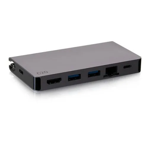 C2G C2G54457 USB-C 5-in-1 Compact Dock with HDMI and USB-C Power Delivery, (2) USB-A