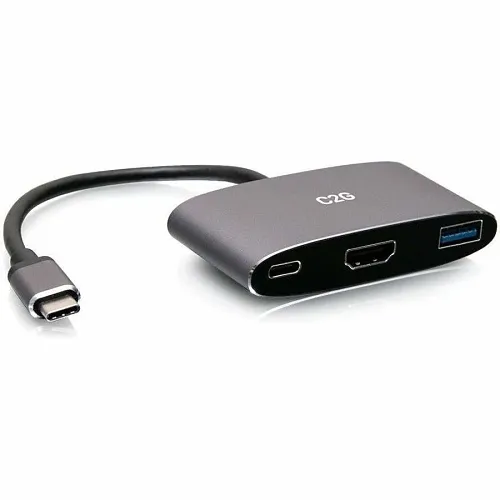 C2G C2G54460 4K 60 Hz USB-C, in Mini Docking Station with HDMI, USB-A, and USB-C Power Delivery up to 100W, Black