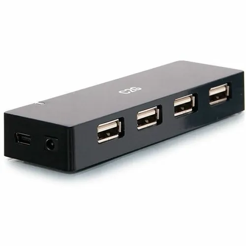 C2G C2G54463 Port USB-A Hub with 5V 2A Power Supply, Black