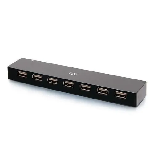 C2G C2G54464 7-Port USB 2.0 Hub, Compact Design, Black