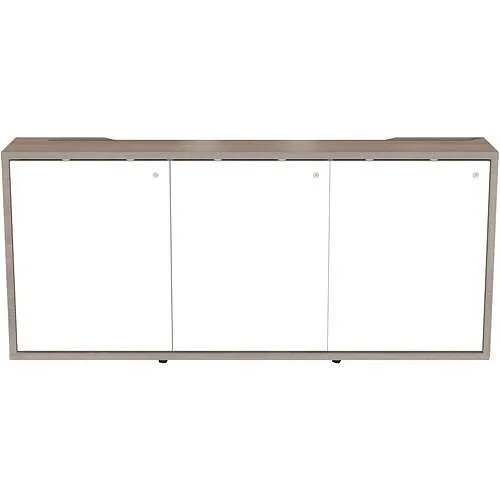 Middle Atlantic C3K3D1HA0D7ZPLWH C3 HPL Woodkit, 3 Bay, 32" High, 5th Ave Elm with White Gloss Doors, TAA Compliant