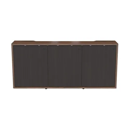 Middle Atlantic C3K3D1HB9A6ZPLBK C3 HPL Woodkit, 3 Bay, 32" High, Montana Walnut with Blackened Legno Doors, TAA Compliant