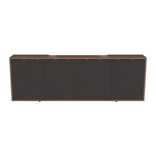 Middle Atlantic C3K4D1HB9A6ZPLBK C3 HPL Woodkit, 4 Bay, 32" High, Montana Walnut with Blackened Legno Doors, TAA Compliant