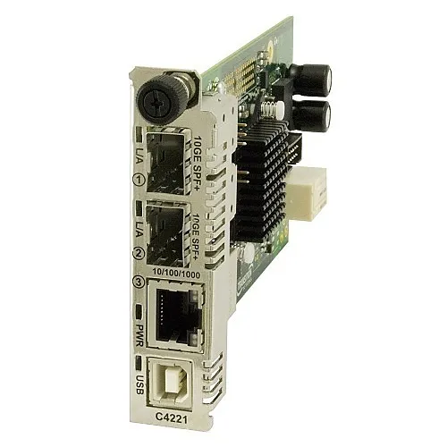 Lantronix C4221-4848 Media Converter, 10 Gigabit Ethernet to BaseX
