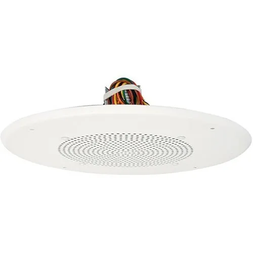 Quam C5/BU/W 8" Ceiling Speaker, 25V/70.7V with Screw-Mount Round Baffle, White