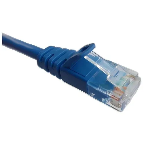 CP Technologies C6-BL-15-M CAT6 24/4 Stranded Copper Patch Cable, Slim Line Molded Claw Boot, UL, CM Rated Jacket, 15', Blue