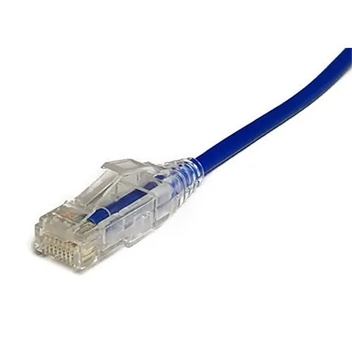 CP Technologies C6-WH-02-S CAT6 28/4 Stranded 2' (0.6096m) Copper Patch Cord Skinny Cables, Slim Line Premium Clear Claw Boot, 550MHz, White