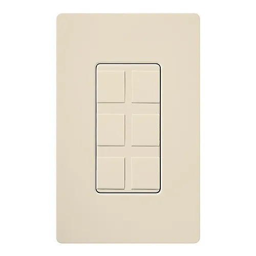 Lutron CA-6PF-LA 6-Socket Faceplate, Light Almond