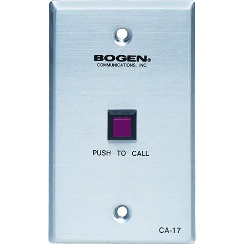 Bogen CA17 Call Switch, Designed for annunciator call-in for PI35A, SI35A, and Multi-Graphic Systems, Aluminum