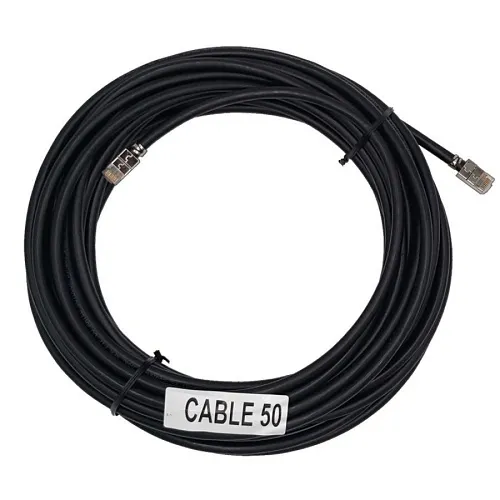 EtherWAN CABLE 50 Shielded CAT6 Outdoor Standard Patch Cable, RJ45 Plug to Plug 568B Wired, Solid, PVC Jacket, 50', Black