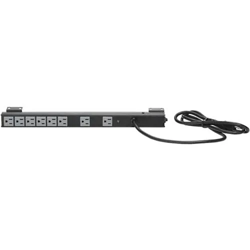 Sanus CAPS12-B1 Sanus CAPS12 12U Rack Vertical Power Strip and Surge Protector, 10' Power Cord, Black