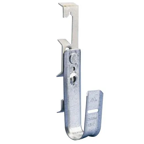 nVent CADDY CAT124Z34 Cablecat 3/4" J-Hook with Rod/Wire Clip 1/8"-3/8" Flange, 1/4" Rod