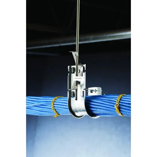nVent CADDY CAT21HP4Z34 Cat HP 1 5/16" J-hook with Multi-Function Clip 1/4" Rod, #12�#8 Wire