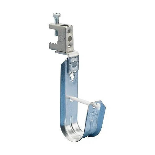 nVent CADDY CAT32BCB J-Hook with Screw-On Beam Clamp, 2" Diameter, 1/8 1/2" Flange
