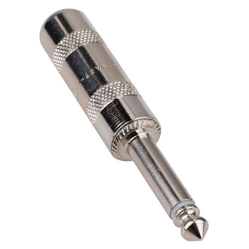 Switchcraft 281 Mono 2-Conductor Cable Mount Plug, Nickel Metal Handle with Solder Lugs and Cable Clamp, Unassembled, 1/4"