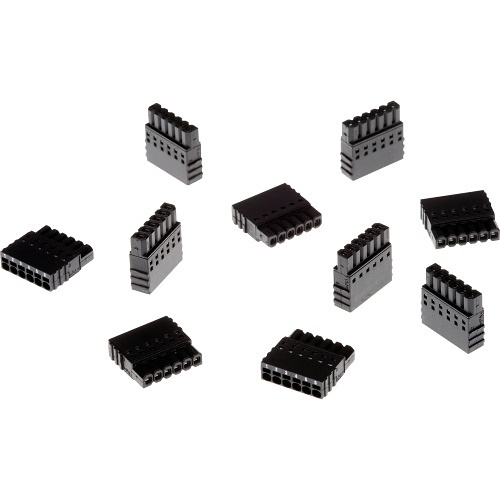 AXIS 5505-271 6-Pin 2.5 Straight Male Connector, 10-Pack, Black