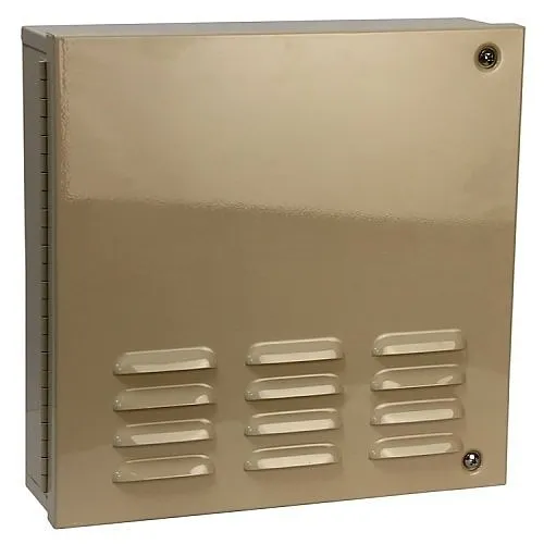 A+G CBB2BE 1010 Series Bell Box, Hinged Metal Cabinet with Burglar Bell and Tampers, Beige