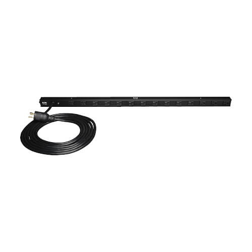 Eaton Tripp Lite PDUV20 Single-Phase 120V Basic PDU, 14 NEMA 5-15/20R Outlets, NEMA L5-20P Input with 5-20P Adapter, 15' (4.57 m) Cord, 1.9KW