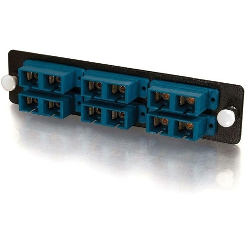 Quiktron 31107 Fiber Optic Adapter Panel, Zirconia Insert, 12-Strand, Blue