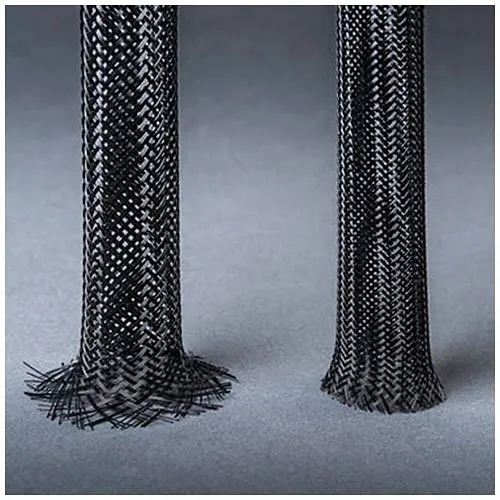 Techflex CCP0.25BLK1000 Clean Cut Expandable Braided Sleeving, 1/4", 1000' (304.8m), Spool, Black