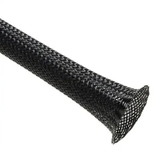 Techflex CCP0.38BK100 Clean Cut 3/8" Expandable Braided Sleeving, 100' Shop Spool, Black