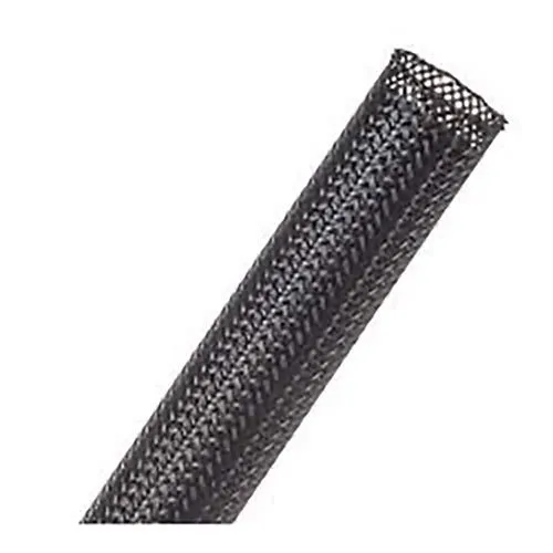 Techflex CCP0.50BK25 Clean Cut 1/2" Scissor Cut Expandable Braided Sleeving, 25', Black