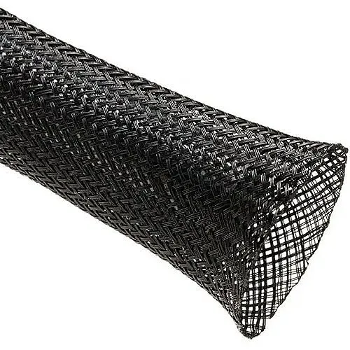 Techflex CCP0.75BK Clean Cut 3/4" Expandable Braided Sleeving, 250' Bulk Spool, Black