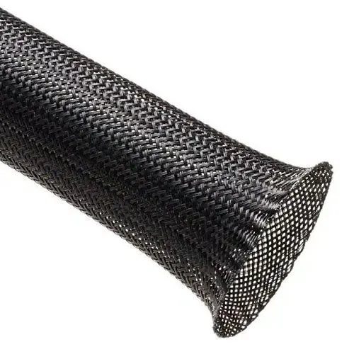 Techflex CCP1.00BK50 Clean Cut 1" Expandable Braided Sleeving, 50' Shop Spool, Black