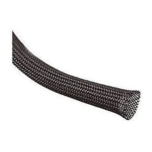 Techflex CCP1.50BK25 Clean Cut 1.5" Scissor Cut Expandable Braided Sleeving, 250', Black