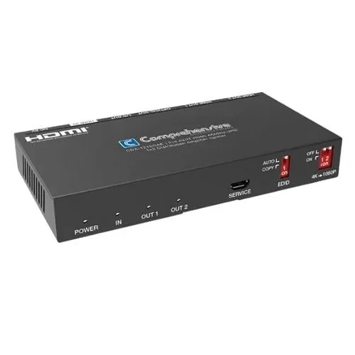 Comprehensive CDA-1218GAE Pro AV/IT Integrator Series HDMI UHD 1x2 Distribution Amplifier Splitter with Audio Extraction, EDID Management and 4K to 1080p Down-Scaler