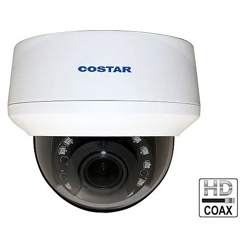 Costar CDT2S12IFW 2MP HDoC Indoor Dome Camera, 2.8-12mm Lens, White