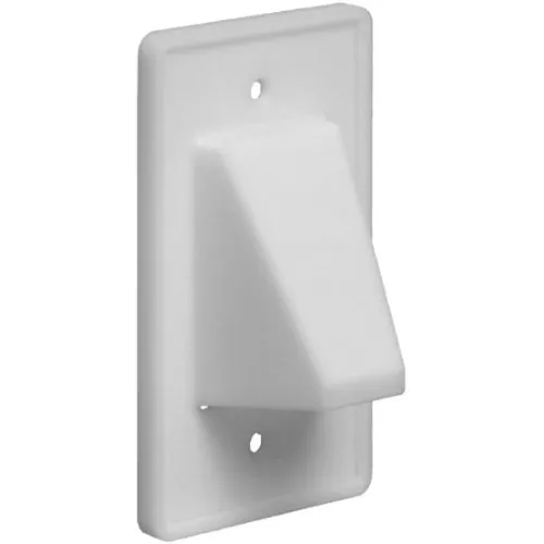 Arlington CE1 the Scoop, Reversible Non-Metallic Cable Entrance Plate for Existing Cable, 1-Gang, White