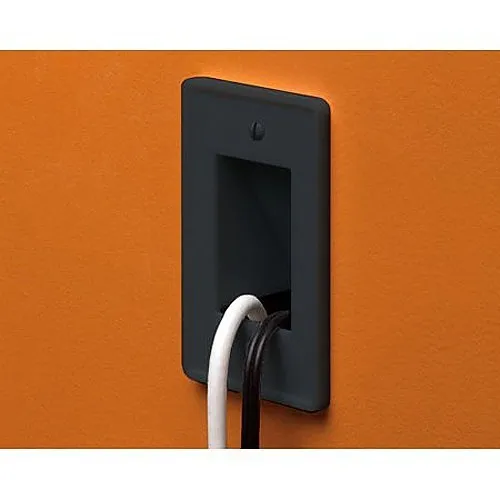 Arlington CE1BL Scoop 1-Gang Cable Entrance Wall Plate Pass Through, Black