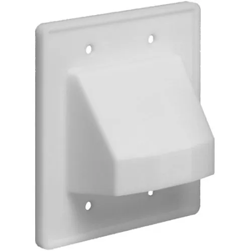 Arlington CE2 the Scoop, Non-Metallic Cable Entrance Plate, Reversible, Double Gang, White