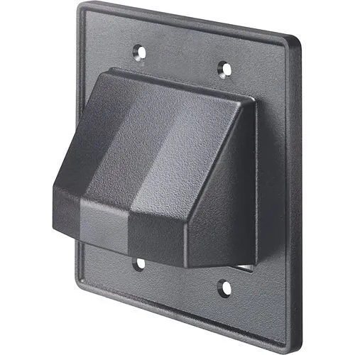 Arlington CE2BL Reversible Low-Voltage Cable Entrance Plate, 2-Gang, Black