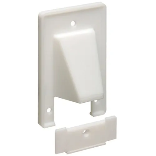 Arlington CER1 the Scoop, Non-Metallic Reversible Two-Piece Low-Voltage Cable Entrance Plate, Single-Gang, White