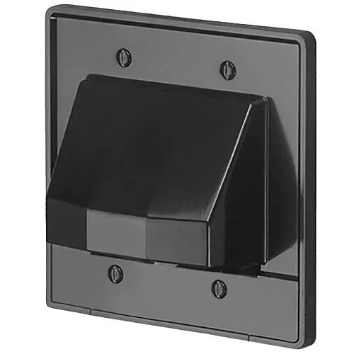 Arlington CER2BL the Scoop, Reversible Two-Piece Low-Voltage Cable Entrance Plate, 2-Gang, Black